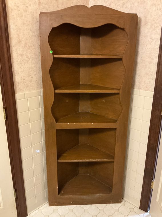  Wooden Corner Shelving with Five Shelves