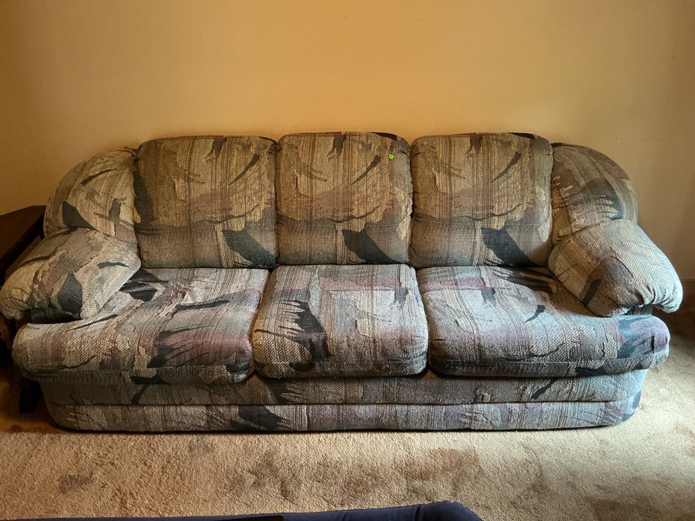 Three-Seat Sofa with Patterned Upholstery