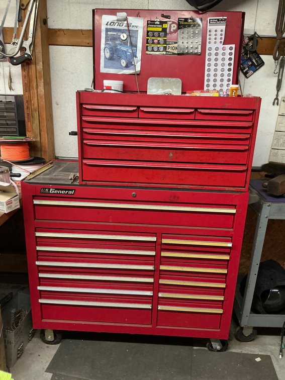 U.S. General Rolling Toolbox with Tools and Accessories