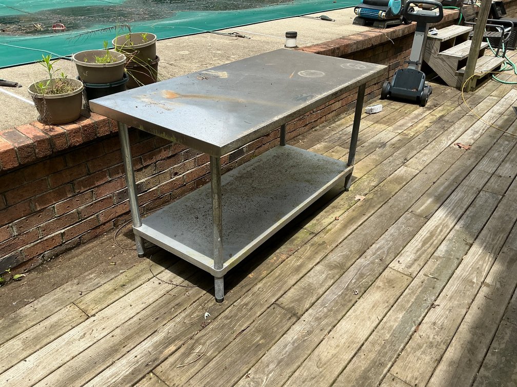 Industrial 60 x 30 All-Metal Table With Two Tiers