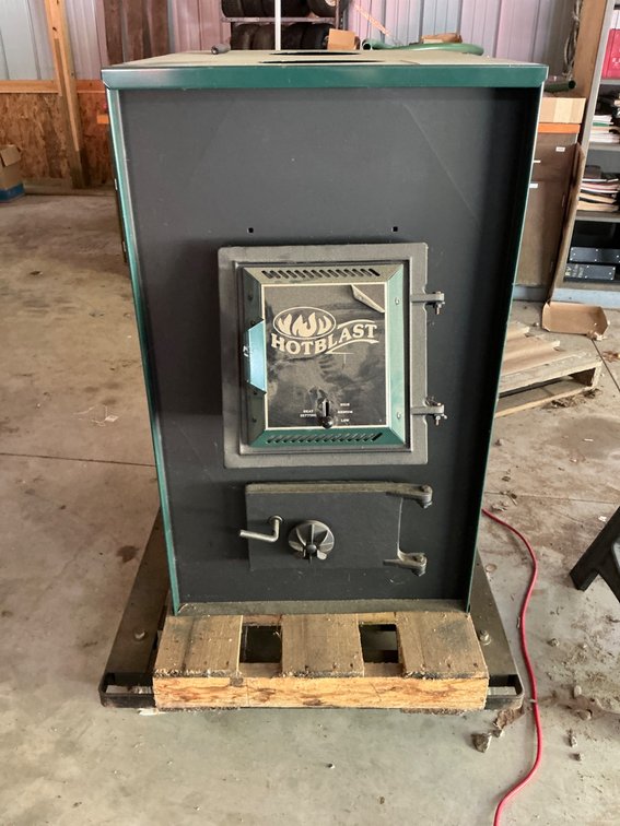 HotBlast Furnace 1557M with Blower on rolling cart.
