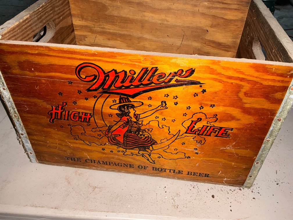 Miller High Life Wooden Beer Crate With Brewery Markings