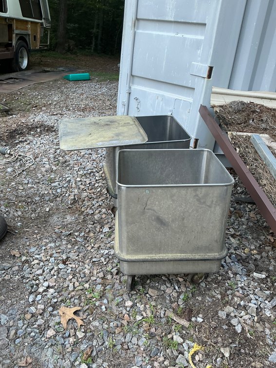 Stainless Steel Rolling Container With Sliding Lid, 20 x 23 x 27 Inches