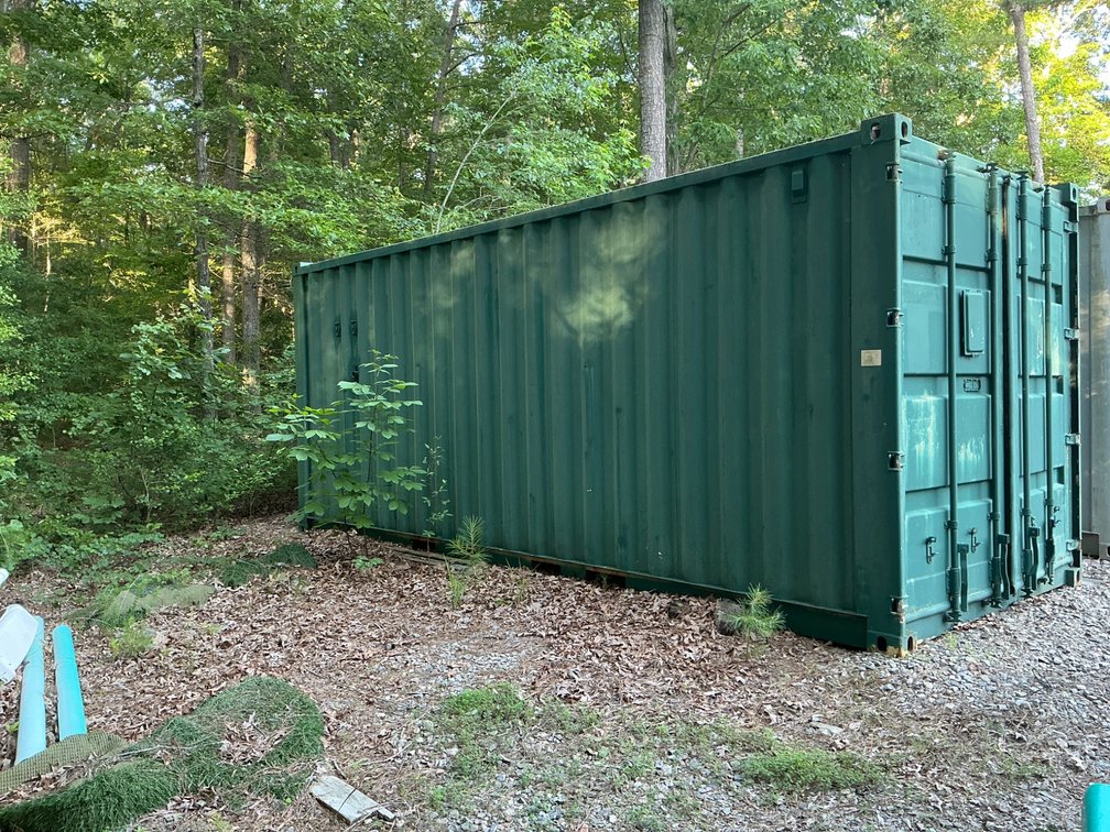 20-Foot Green Conex Storage Container with Electrical Panel