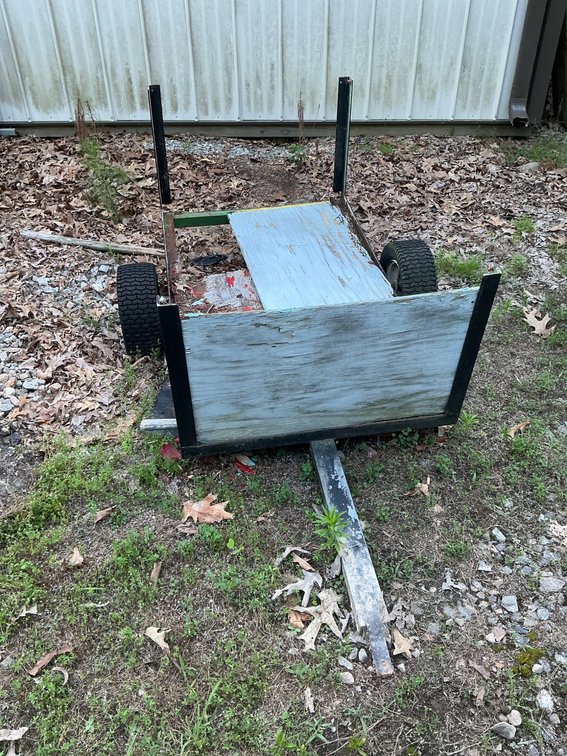 Small Mower Trailer With Sturdy Frame and Flat Tires