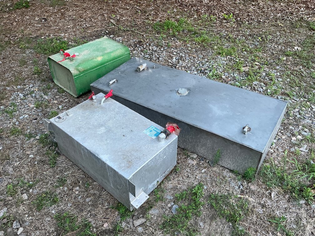 Metal Tanks, Largest Measuring 56 x 24 x 11 Inches