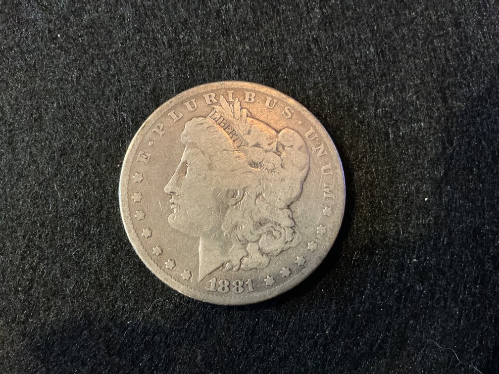 1881 Morgan Silver Dollar Without Mint Mark