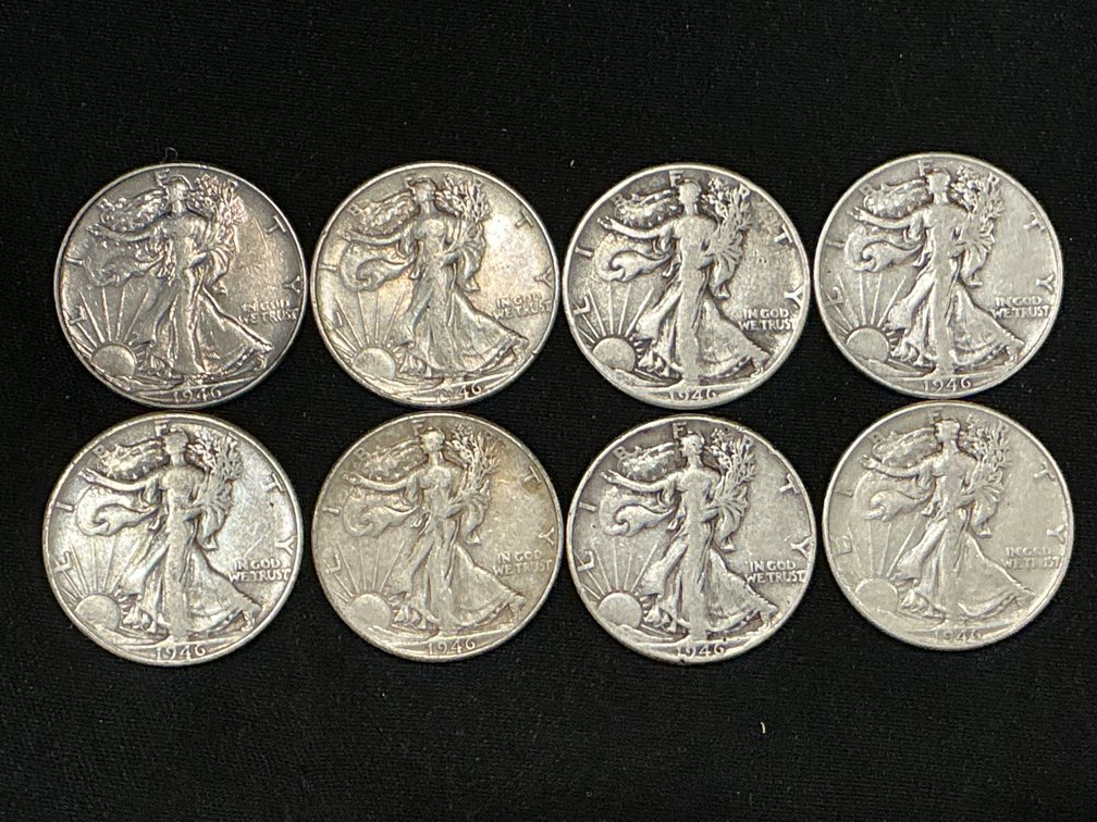 1946 Walking Liberty Silver Half Dollar Coin Set $4.00 FV