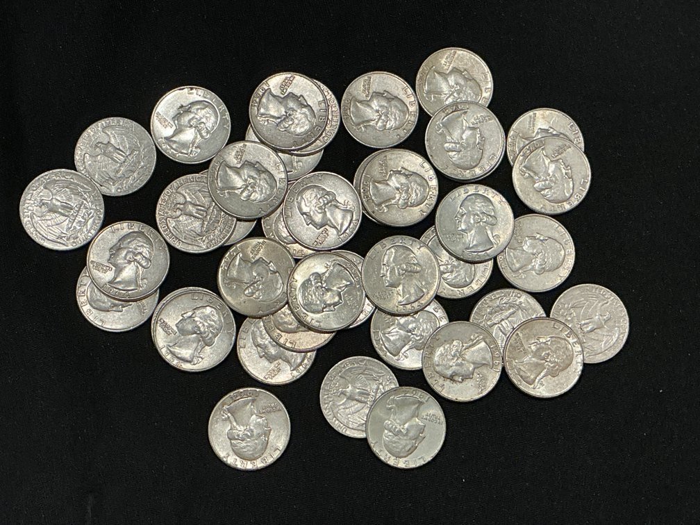 1964 $10.00 Face Value Washington Silver Quarters Collection
