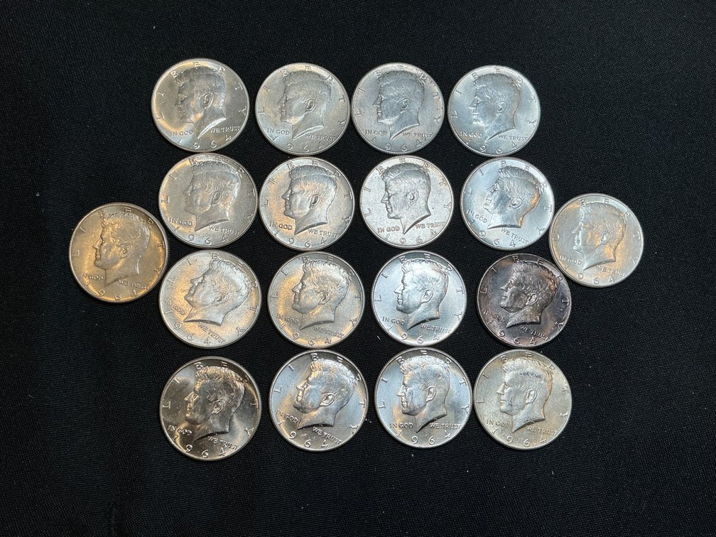 1964 Kennedy Half Dollars  $9.00 Face Value