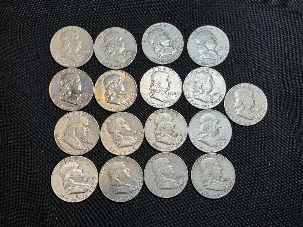 1962D Franklin Half Dollars with $8.50 Face Value