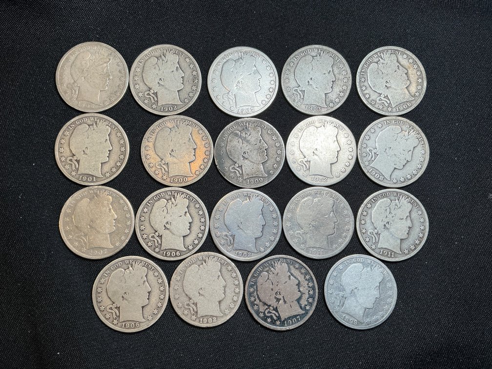 19 United States Half Dollars With Assorted Dates, $9.50 Face Value