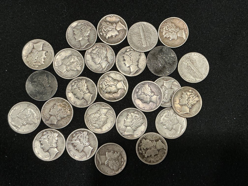 25 Un-Researched Mercury Dimes With $2.50 Face Value