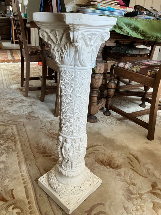 29” White Composite Column with Ornate Detailing