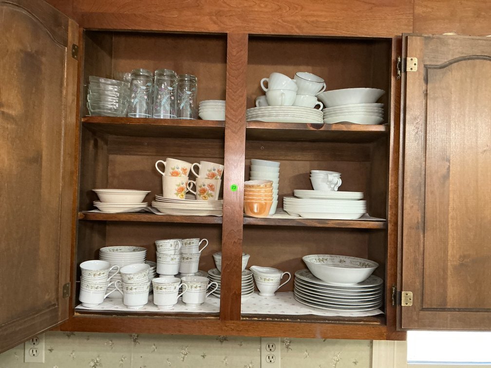 Collection of Glassware and Dishware From Cabinet