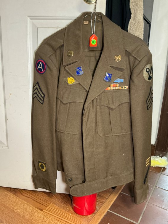 WWII U.S. Army Uniform Jacket with Patches and Insignia