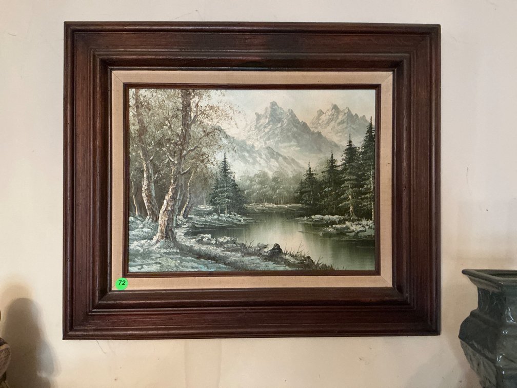 Pair of Framed Landscape Paintings, Each 20×23