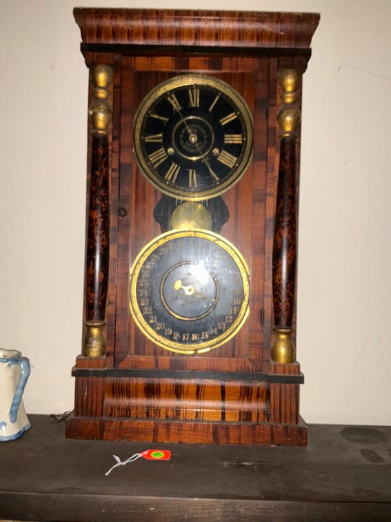 26-Inch National Calendar Clock Co. Wall Clock with Double Dial