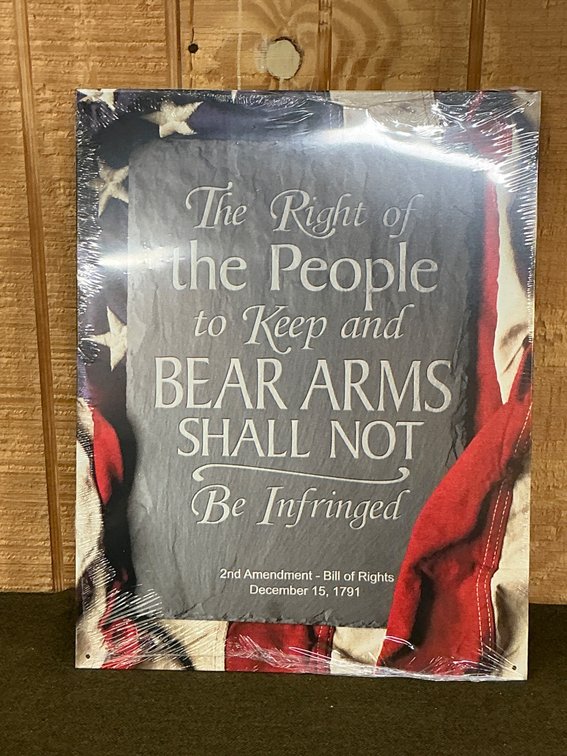 16×12.5 Reproduction Sign Featuring the Second Amendment