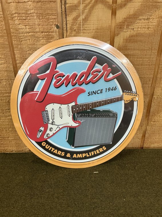 11.5-inch Fender Guitars & Amplifiers Reproduction Sign