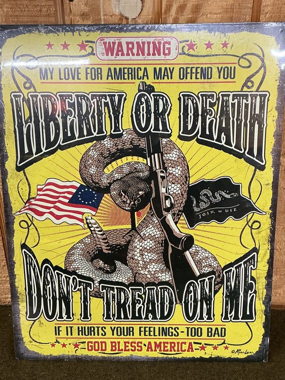16×12.5 Liberty Or Death Reproduction Sign