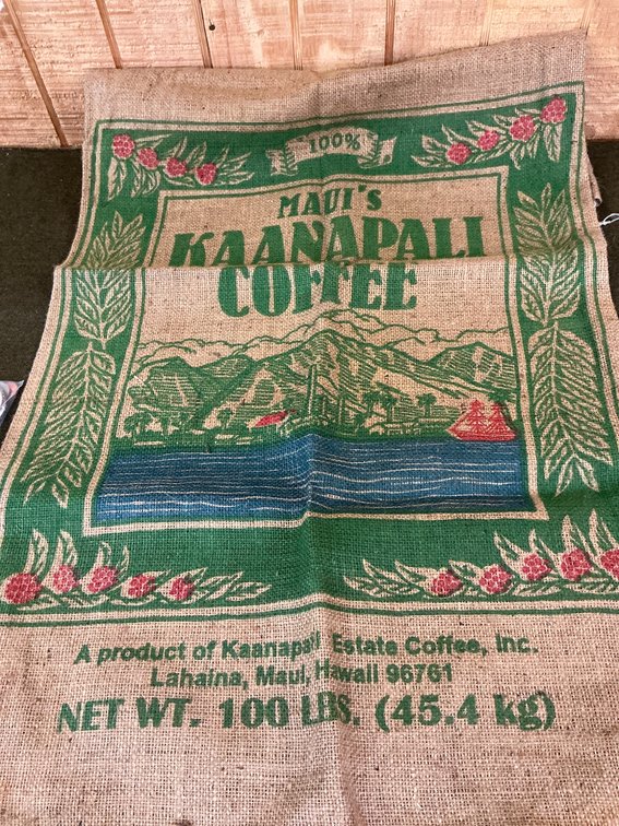 100 Lb Maui’s Kaanapali Coffee Burlap Bag From Hawaii