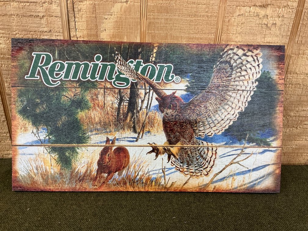 14×8 Wooden Reproduction Sign Featuring Remington Logo