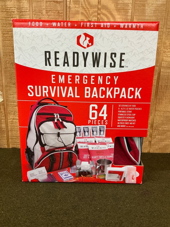 ReadyWise Emergency Survival Backpack with 64 Pieces Retail $69