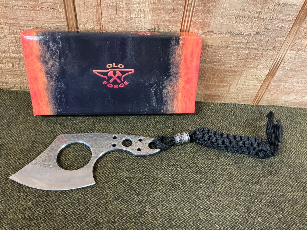 New Small Camp Knife by Old Forge with Sheath and Lanyard