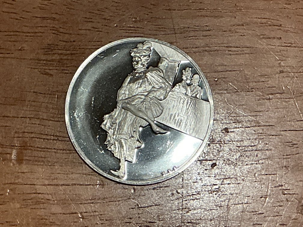 Sterling Silver Coin Featuring ‘Jane Avril Dansant’ by Toulouse-Lautrec, 1.27 Troy Ounces