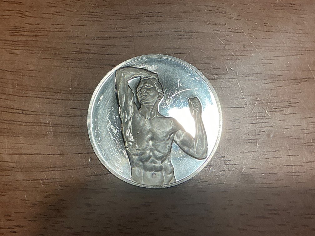 1.29 Troy Ounces Sterling Silver L’Age d’Airain Medal Featuring Auguste Rodin’s Design