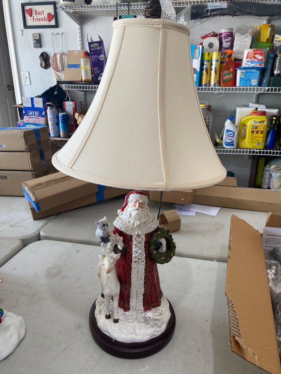 Santa Claus Table Lamp with Shade and Festive Base