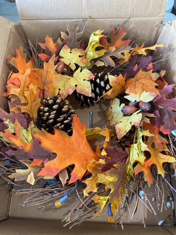 Three Seasonal Decorative Wreaths Featuring Autumn Themes