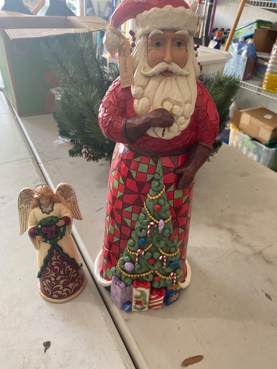 Jim Shore Heartwood Creek Santa Claus and Angel Figurines