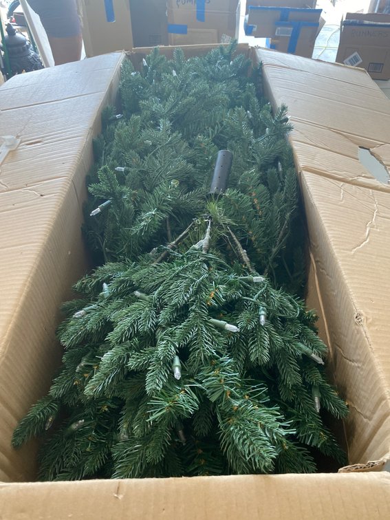 Artificial Pre-Lit Evergreen Christmas Tree in Original Box