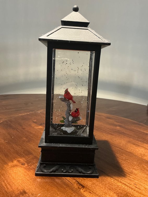 11-Inch Decorative Lantern with Cardinal Design D