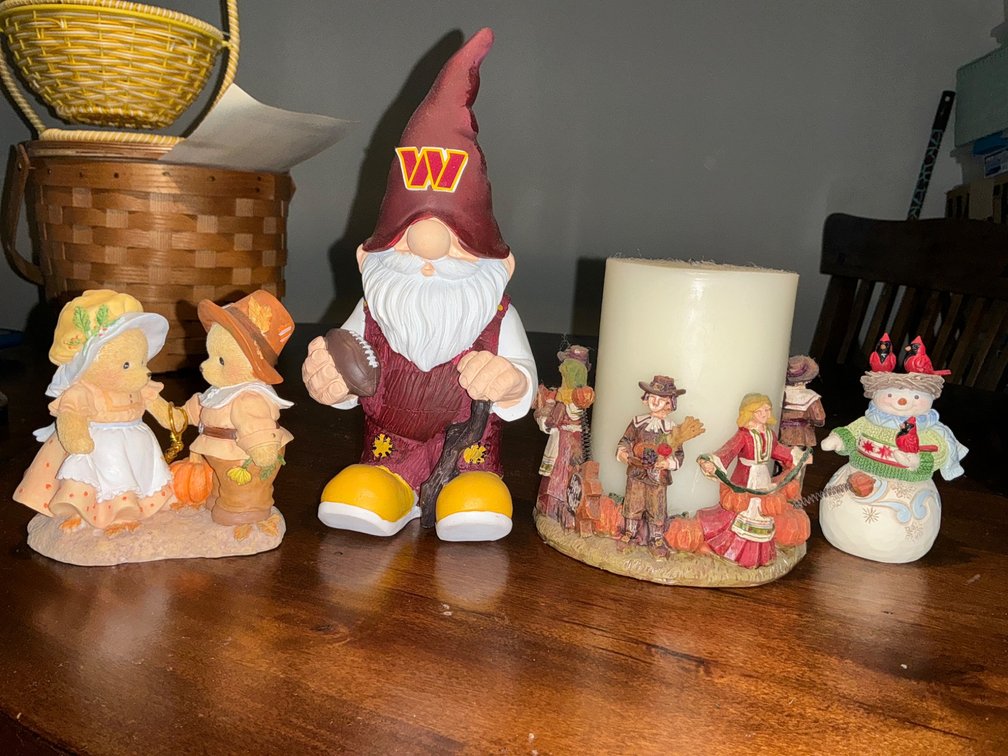 Seasonal Figurines Featuring Fall and Winter Themes