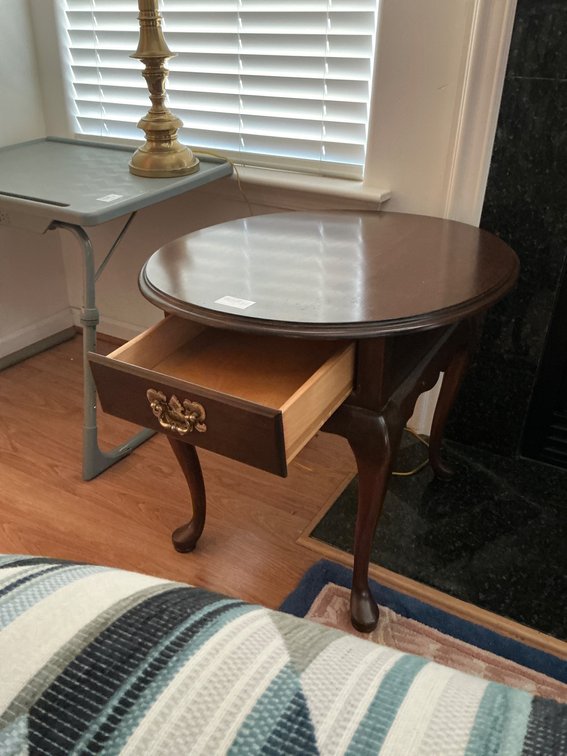 27-Inch Harden Side Table with Drawer and Brass Hardware