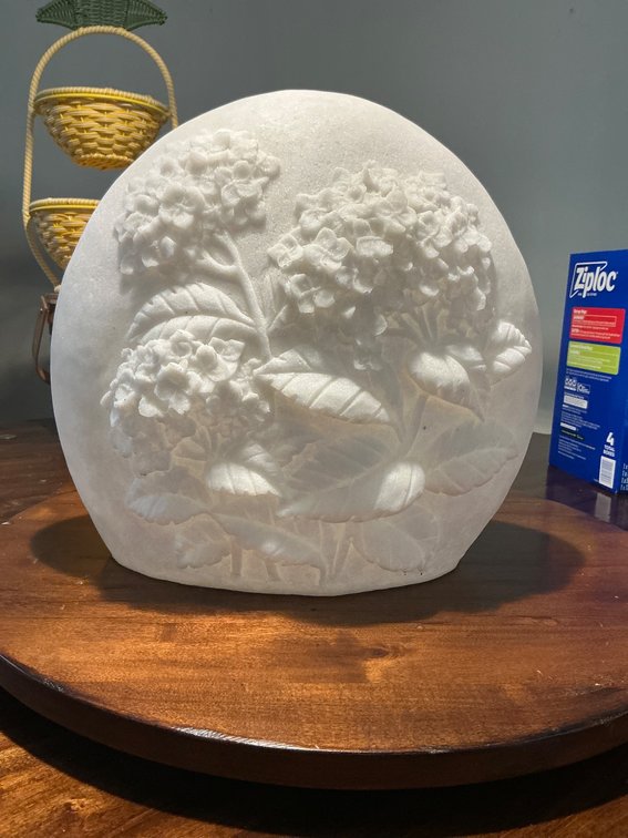 12-Inch Battery-Operated Light Featuring Floral Relief Design