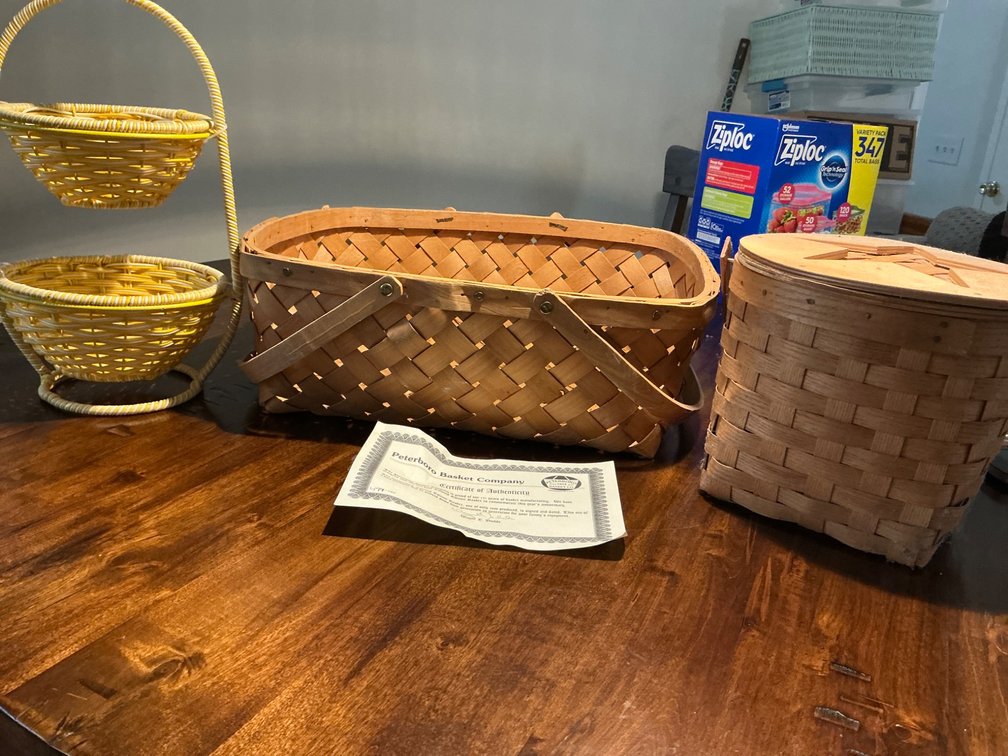 Baskets by Peterboro Basket Company with Certificate of Authenticity