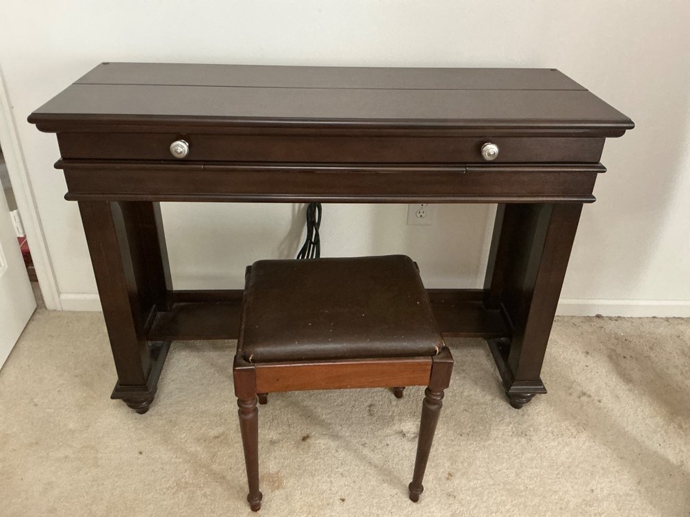 Laptop/Mail Desk with Power Supply and Stool with Storage