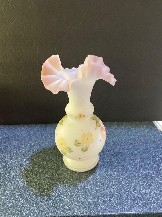 Hand-Painted Art Glass Vases With Artist Markings. D