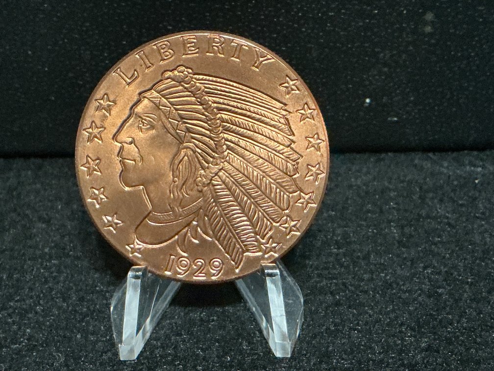 1929 Golden State Mint Copper Coin Featuring Liberty and Eagle