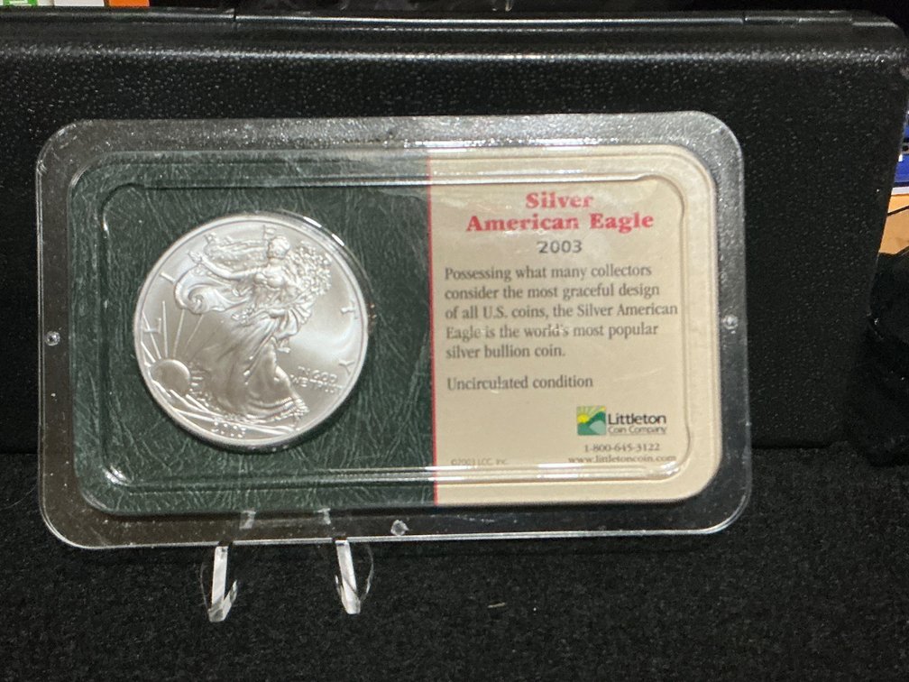 2003 Silver American Eagle Uncirculated Coin in Protective Packaging