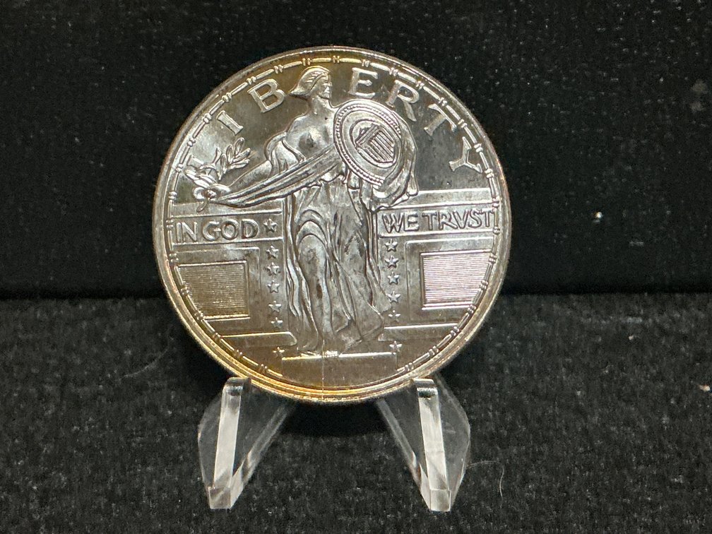 United States Silver Round Featuring Liberty Design with Great Toning