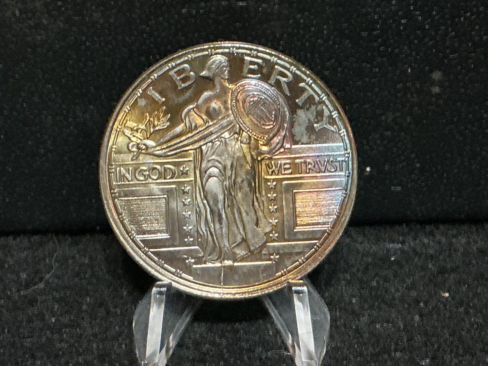 One Ounce .999 Fine Silver Liberty Coin With Great Toning