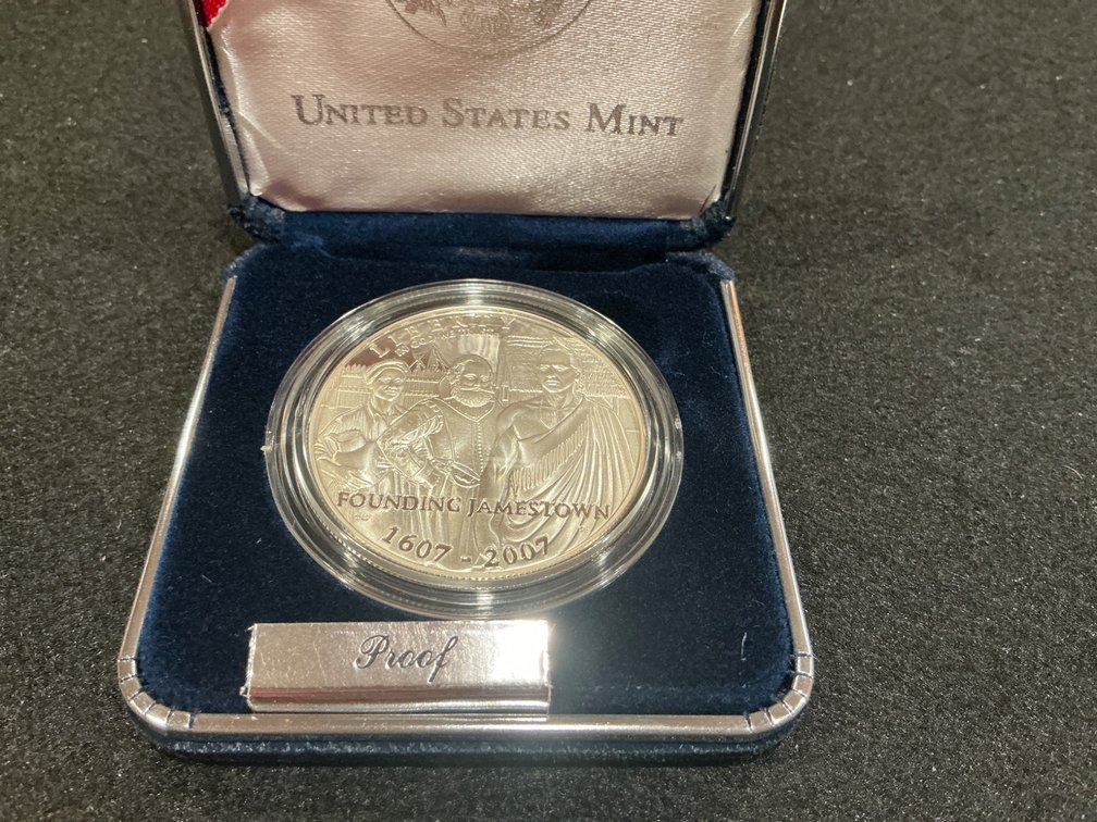2007 Founding Jamestown 400th Anniversary Silver Dollar Proof Coin
