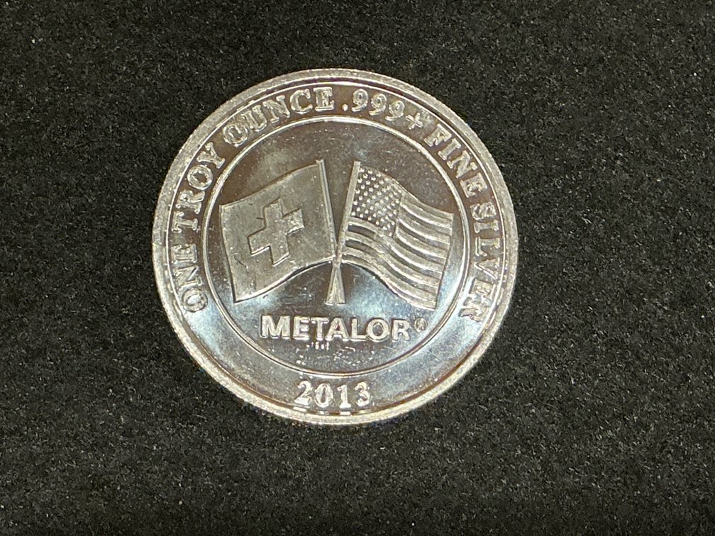 2013 Metalor One Troy Ounce .999+ Fine Silver Coin