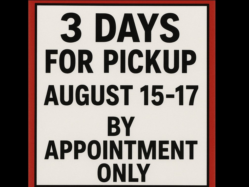 Three Days for pickup