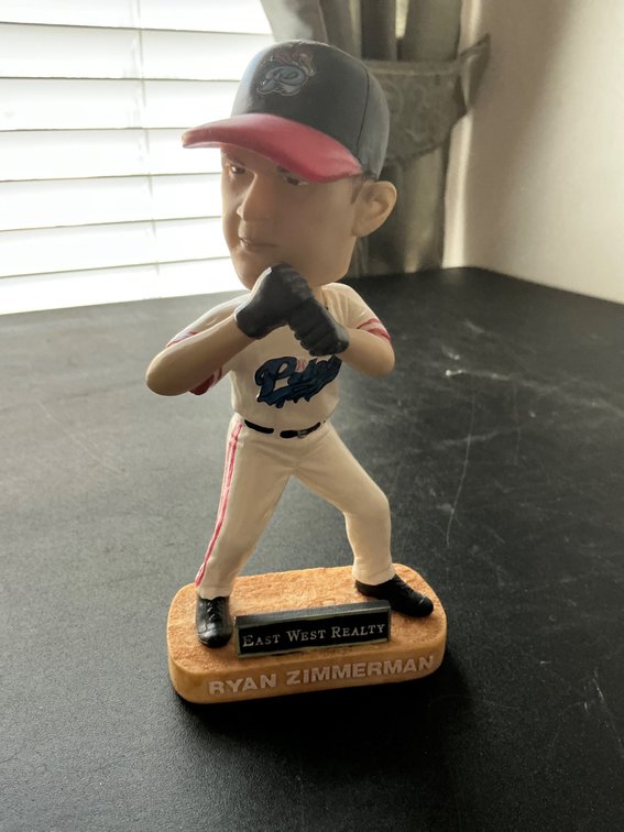 Ryan Zimmerman Peninsula Pilots Statue with Missing Bat